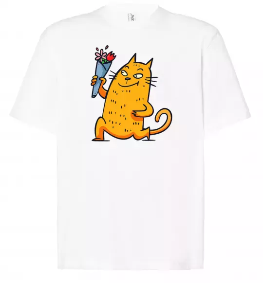 Футболка Оверсайз Cat boy love Белый фото