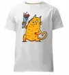 Чоловіча преміум футболка Cat boy love Білий фото