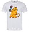 Мужская футболка Cat boy love Белый фото