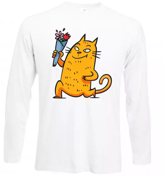 Лонгслив Cat boy love Белый фото