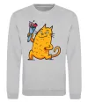 Свитшот Cat boy love Серый меланж Свитшот Cat boy love Серый меланж фото