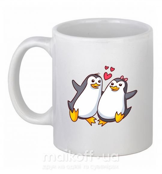 Чашка керамічна Пара пингвинов Білий фото