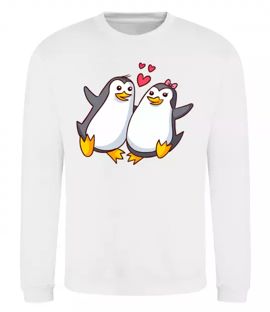 Світшот Пара пингвинов Білий фото