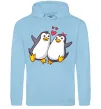 Мужская толстовка (худи) Пара пингвинов Голубой фото