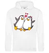 Женская толстовка (худи) Пара пингвинов Белый фото