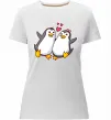Женская премиум футболка Пара пингвинов Белый фото