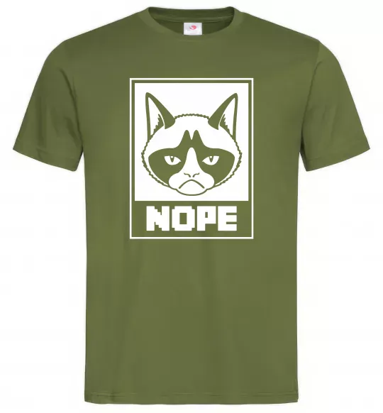 Мужская футболка NOPE Оливковый фото