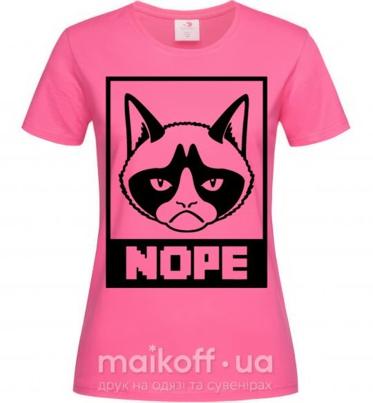 Жіноча футболка NOPE Яскраво-рожевий фото