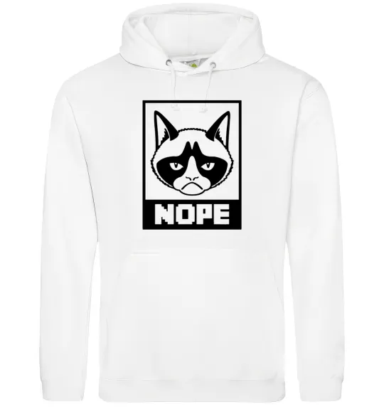 Мужская толстовка (худи) NOPE Белый фото