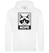 Мужская толстовка (худи) NOPE Белый фото