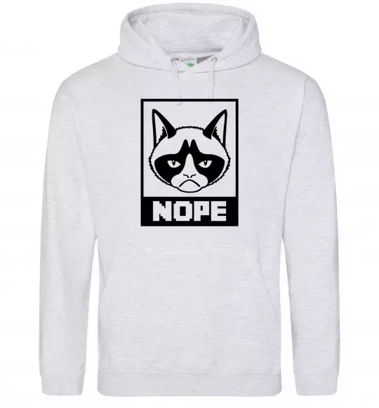 Мужская толстовка (худи) NOPE Серый меланж фото