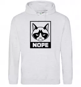 Женская толстовка (худи) NOPE Серый меланж фото