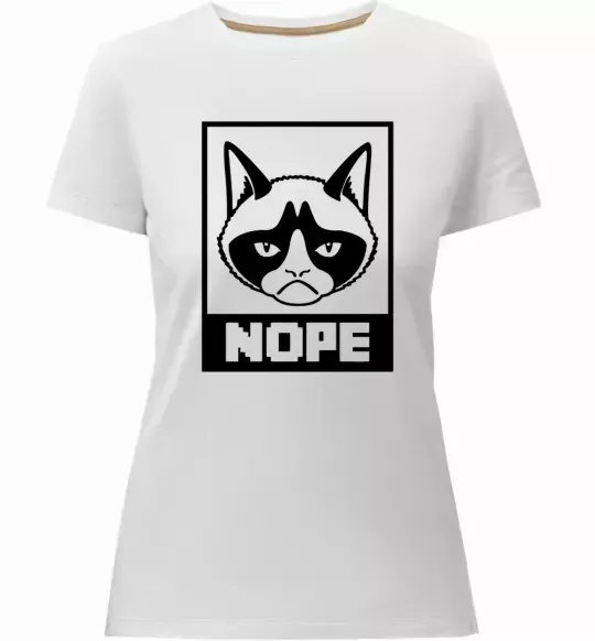 Женская премиум футболка NOPE Белый фото