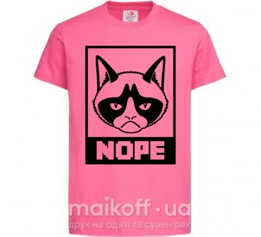 Дитяча футболка NOPE Яскраво-рожевий фото