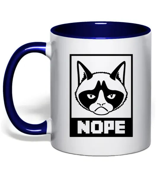 Чашка с цветной ручкой NOPE Глубокий темно-синий фото