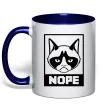 Чашка с цветной ручкой NOPE Глубокий темно-синий фото
