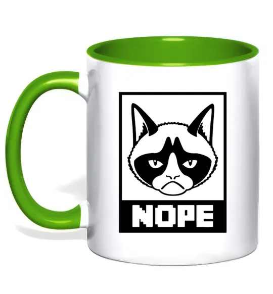 Чашка с цветной ручкой NOPE Лаймовый фото