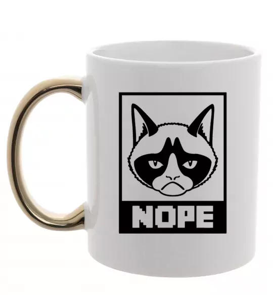 Чашка с цветной ручкой NOPE Золото фото