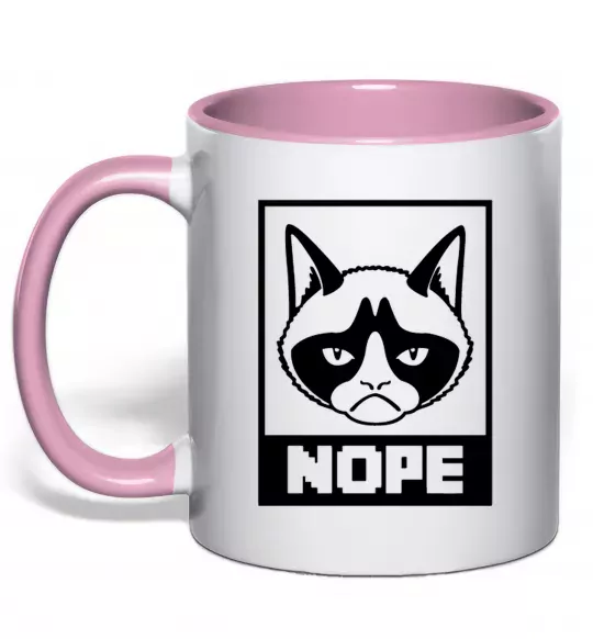 Чашка с цветной ручкой NOPE Нежно розовый фото