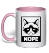 Чашка с цветной ручкой NOPE Нежно розовый фото