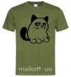 Мужская футболка Grupy cat boy Оливковый фото