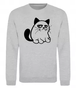 Свитшот Grupy cat boy Серый меланж фото