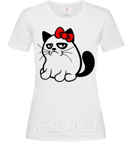 Женская футболка Grupy cat girl Белый фото
