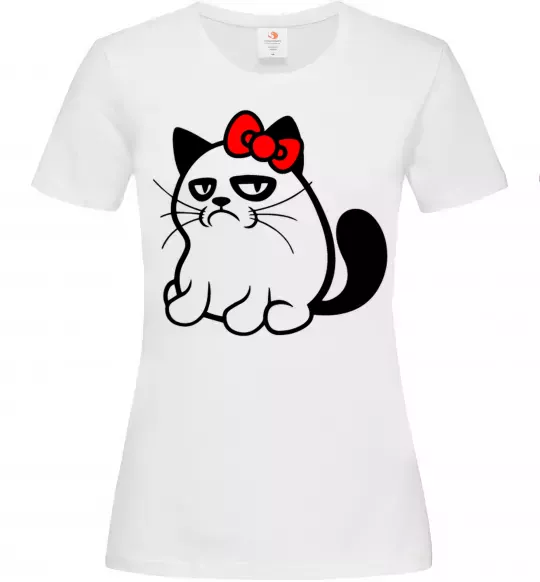 Женская футболка Grupy cat girl Белый фото