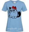 Жіноча футболка Grupy cat girl Блакитний фото