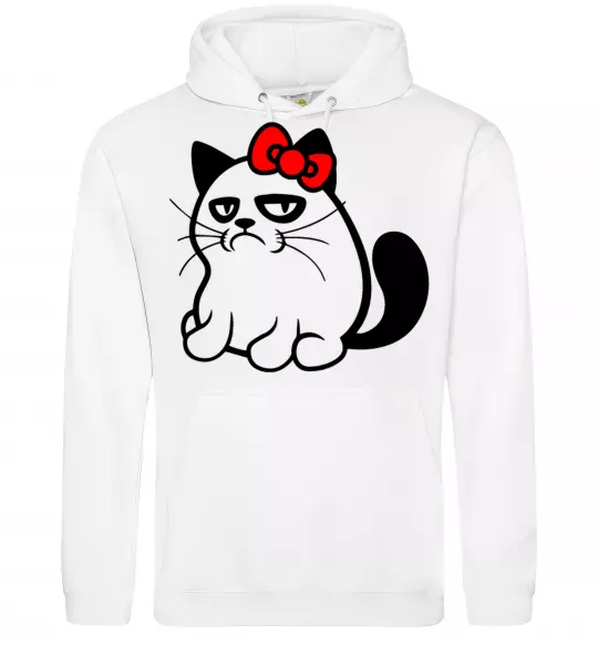 Женская толстовка (худи) Grupy cat girl Белый фото