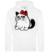 Женская толстовка (худи) Grupy cat girl Белый фото