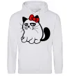 Женская толстовка (худи) Grupy cat girl Серый меланж фото