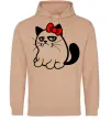 Женская толстовка (худи) Grupy cat girl Песочный фото