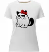 Женская премиум футболка Grupy cat girl Белый фото