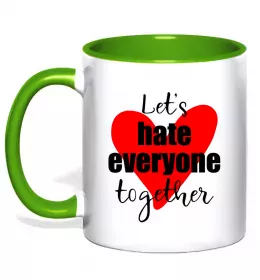 Чашка с цветной ручкой Суші обіймаються Черный фото