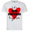 Мужская футболка Let's hate everyone together Белый фото