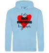 Женская толстовка (худи) Let's hate everyone together Голубой фото