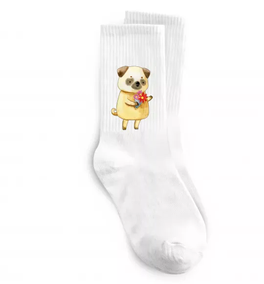 Носки Love pug boy Белый фото