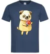 Мужская футболка Love pug boy Темно-синий фото