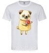 Мужская футболка Love pug boy Белый фото