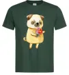 Мужская футболка Love pug boy Темно-зеленый фото