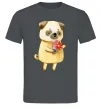 Мужская футболка Love pug boy Графит фото