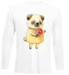 Лонгслів Love pug boy Білий фото