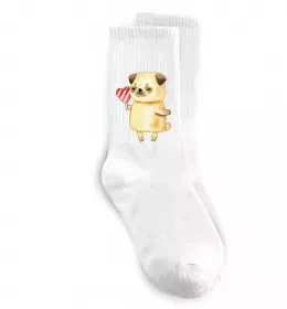 Носки Love pug girl Белый фото