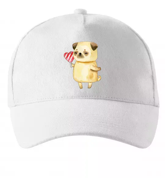 Кепка Love pug girl Белый фото