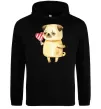 Жіноча толстовка (худі) Love pug girl Чорний фото