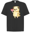 Футболка Оверсайз Love pug girl Черный фото