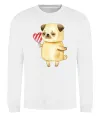 Світшот Love pug girl Білий Світшот Love pug girl Білий фото