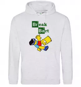 Мужская толстовка (худи) Ліса та Барт Серый меланж фото