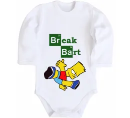 Дитячий бодік Supreme Bart Білий фото